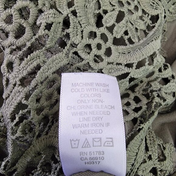 Maurices Green Open Front Top Plus SIze 3X Crochet Sleeveless Lightweight - Picture 4 of 5